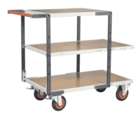 Servante FIMM flat-pack 3 plx médium 2 plx 850 x 500 mm et 1 pl. 550 x 500 mm roues cc 400 kg