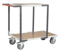 Servante FIMM flat-pack 2 plateaux médium 1 pl. 1000 x 600 mm et 1 pl. 700 x 600 mm roues TPE 400 kg