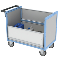 Chariot conteneur PP alvéolaire sans toit FIMM, 1000 x 600 mm, 500 kg