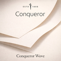 Conqueror Wove est un papier à la finition vélin pour les communications d'entreprise prestigieuses.