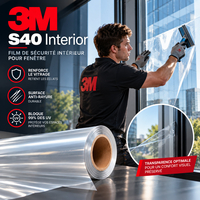 Film de securité 3M protection antiéclats S40 Interior transparent 100 µm 1016 mm x 45 m