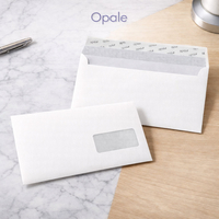 Enveloppe DL Opale Wove Pure White avec fenêtre 35x100