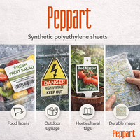 Peppart – Feuille synthétique en polyéthylène indéchirable et imperméable pour étiquetage et signalétique durable.