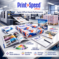 Print Speed Offset est une gamme de papier offset non couché d’excellente blancheur (CIE 161),