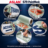 Film pour pochoir Aslan S79 vert transparent 80µm 1250mm x 50.00m