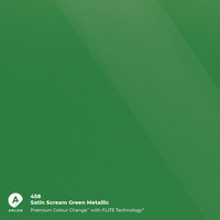 Vinyles coulés Premium Arlon Premium Colour Change 458 Satin Scream Green Metal satiné FLITE Technology™ 80µm 1524 mm x 25 m