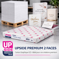 Upside Premium 2 Faces, gamme de cartons graphiques, pure cellulose, couchée deux faces.