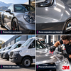 Mosaïque d'applications du film de protection carrosserie PPF 3M Scotchgard Pro Series 200 : voiture de sport, zone d'impact, flotte de utilitaires et pose professionnelle