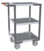 Servante FIMM flat-pack 3 plateaux tôle, 550 x 500 mm, roues TPE, 250 kg