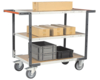 Servante FIMM flat-pack 3 plateaux médium double poignées 850 x 500 mm roues TPE 400 kg