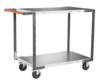 Servante FIMM flat-pack 2 plateaux tôle, 850 x 500 mm, roues caoutchouc, 250 kg