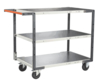 Servante FIMM flat-pack 3 plateaux tôle, 850 x 500 mm, roues caoutchouc, 250 kg