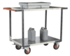 Servante FIMM flat-pack 2 plateaux tôle double poignées 850 x 500 mm roues caoutchouc 400 kg
