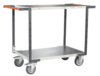 Servante FIMM flat-pack 2 plateaux tôle double poignées 850 x 500 mm roues TPE 400 kg