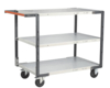 Servante FIMM flat-pack 3 plateaux mélaminé, 1000 x 600 mm, roues caoutchouc, 250 kg