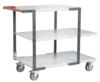 Servante FIMM flat-pack 3 plx mélaminé 2 plx 1000 x 600 mm et 1 pl. 700 x 600 mm roues TPE 250 kg