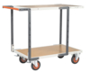 Servante FIMM flat-pack 2 plateaux médium, 1000 x 600 mm, roues caoutchouc, 400 kg