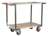 Servante FIMM flat-pack 2 plateaux médium double poignées 1000 x 600 mm roues caoutchouc 400 kg
