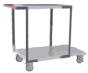 Servante FIMM flat-pack 2 plx tôle 1 pl. 1000 x 600 mm et 1 pl. 700 x 600 mm roues TPE 250 kg