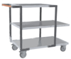 Servante FIMM flat-pack 3 plx tôle 2 plx 1000 x 600 mm et 1 pl. 700 x 600 mm roues TPE 250 kg
