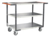 Servante FIMM flat-pack 3 plateaux tôle double poignées 1000 x 600 mm roues TPE 250 kg