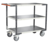 Servante FIMM flat-pack 3 plateaux tôle, 1000 x 600 mm, roues TPE, 400 kg