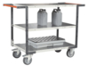 Servante FIMM flat-pack 3 plateaux tôle double poignée 1000 x 600 mm roues TPE 400 kg