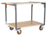 Servante FIMM flat-pack 2 plateaux médium, 1200 x 800 mm, roues caoutchouc, 400 kg
