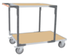 Servante FIMM flat-pack 2 plx médium 1 pl. 1200 x 800 mm et 1 plateau 900 x 800 mm roues TPE 400 kg