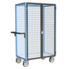 Servante grillagée 4 côtés, verrouillable, plateau bois, 1000 x 600 mm, 500 kg
