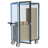 Servante grillagée 4 côtés, verrouillable, plateau bois, 1000 x 600 mm, 500 kg