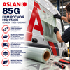 Infographie du film pochoir adhésif très puissant High Tack Aslan 85 G pour marquage au pistolet sur rivets, moulures et carrosseries utilitaires