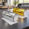 Rouleaux de film adhésif polyester effet miroir haut de gamme Aslan SE 78 en finitions argent et or.