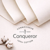 Conqueror Connoisseur Wove 100% Cotton est un papier de création premium composé de 100 % fibres coton, reconnu pour son toucher exceptionnellement doux et sa surface vélin