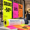 Affichage vitrine sur Diatrace Promo Fluo pour promotion magasin
