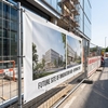 Bannière chantier Diatrace Texbanners pour communication événementielle - Future Site of Innovation Hub 2025 - Solution impression durable pour signalétique temporaire