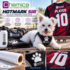 Flocage sur textile sublimé avec le flex anti-migration Chemica Hotmark SIR