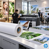 Impression d'affiches PLV à grande vitesse sur traceur HP PageWide avec papier HP Universal Bond PW XL