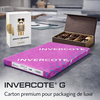 Invercote G – Carton graphique haut de gamme couché, idéal pour packaging luxe et impressions haute qualité.
