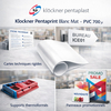 Klockner Pentaprint Blanc Mat – Film PVC rigide 700 microns, surface mate pour PLV, cartes et applications thermoformables.