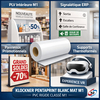 Klockner Pentaprint Blanc Mat M1 – Film PVC rigide classé M1, surface mate pour PLV et signalétique conforme ERP.