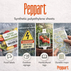 Peppart – Feuille synthétique en polyéthylène indéchirable et imperméable pour étiquetage et signalétique durable.