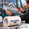 Rouleau de film de transfert Poli-Tape 165 sur protecteur papier siliconé et pose de lettrage à la raclette