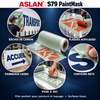 Guide d'application du pochoir adhésif Aslan S 79 pour laquage industriel : bâches PVC, enseignes acryliques et pose à sec en atelier