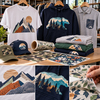 Gros plan sur les textiles floqués et feuilles de flex à motifs pré-imprimés Siser EasyPatterns floral, camouflage et texture bois