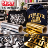 Sweat à capuche Athletic Club or et t-shirt tête de tigre argent floqués en flex Siser P.S. Metallic avec gros plans