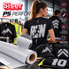 T-shirt de sport noir floqué du mot RUN et d'un coureur en flex micro-perforé respirant Siser PS Perfor avec rouleau de film et accessoires