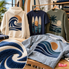 Sweats et t-shirts personnalisés avec motifs surf vagues et palmiers floqués en flex effet velours Siser Stripflock Pro avec zoom textile