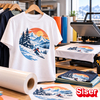 Personnalisation textile multicolore sur T-shirt blanc à l'aide du flex thermocollant Siser PS Film EasyWeed
