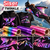 Sweat, t-shirt Fly Higher et combinaison de wingsuit floqués en flex pailleté Siser Twinkle arc-en-ciel, violet et rose